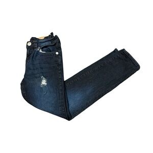True Religion Boys Distressed Dark Wash Jeans Size 10 Straight Leg Denim
